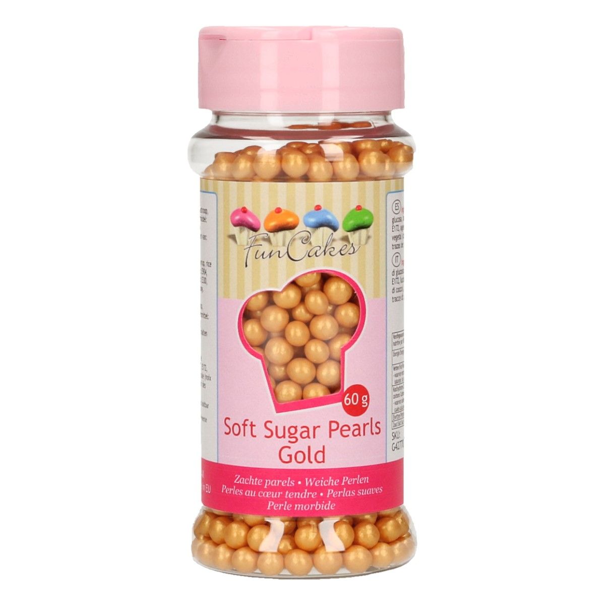 Zdobenie FunCakes 60g soft zlaté perličky